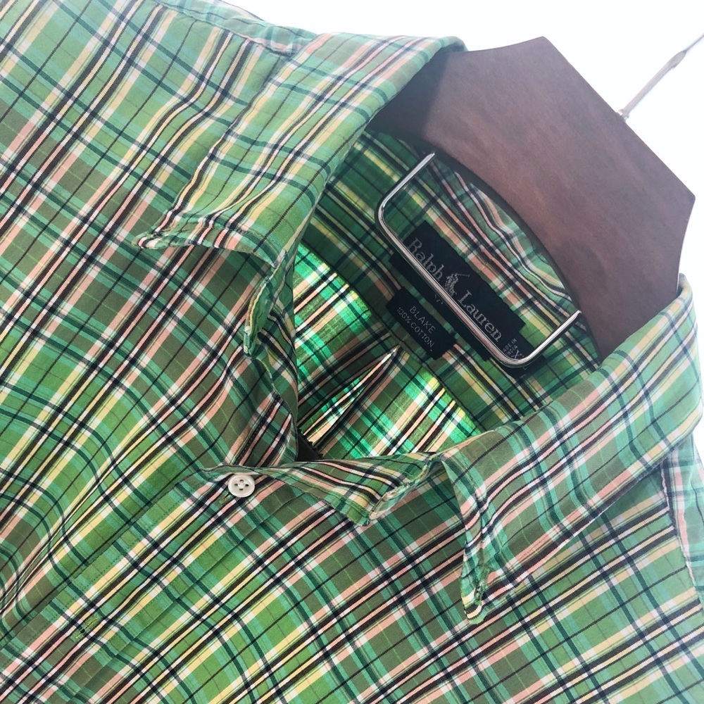 XXL Men’s green & black plaid Ralph Lauren shirt
